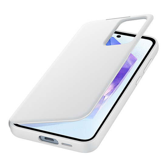 Coque et housse Samsung Étui Smart View Blanc avec porte-carte - Galaxy A55 - Autre vue