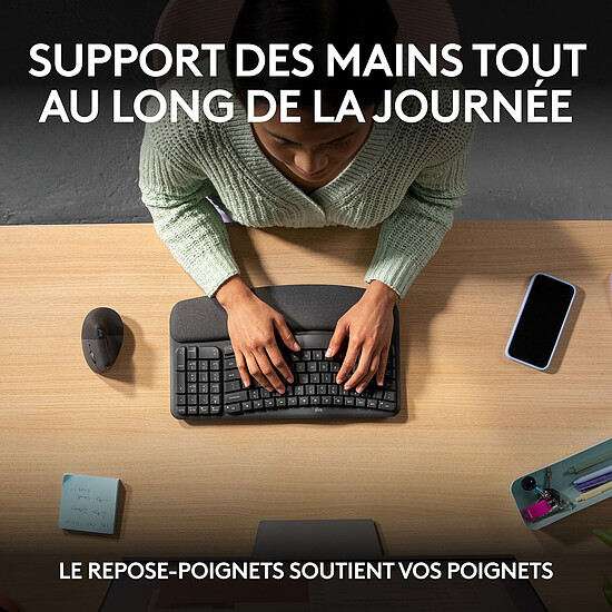Clavier PC Logitech Wave Keys - Graphite - Occasion - Autre vue
