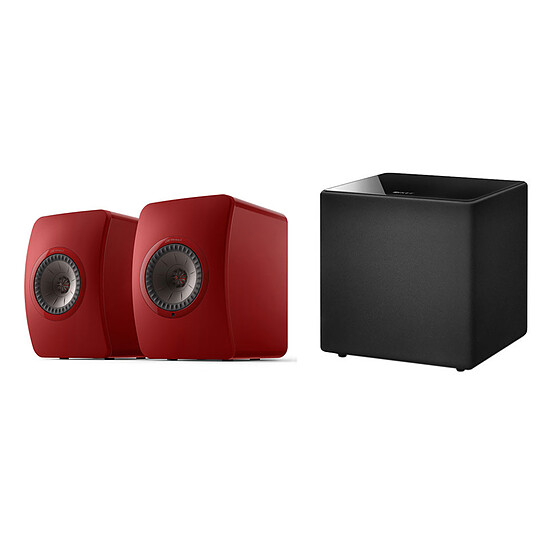 Enceintes HiFi / Home-Cinéma KEF LS50 Wireless II Rouge + Kube 10b