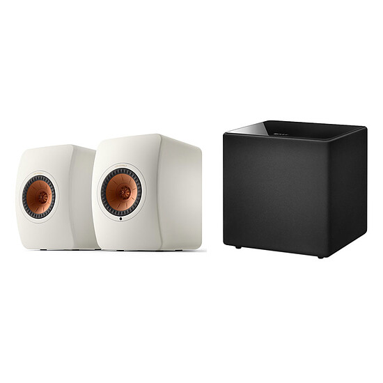 Enceintes HiFi / Home-Cinéma Kef LS50 Wireless II Blanc Minéral + Kube 10b