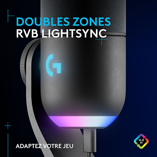 Microphone Logitech G Yeti GX - Noir - Autre vue