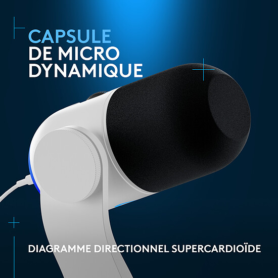 Microphone Logitech G Yeti GX - Blanc - Autre vue