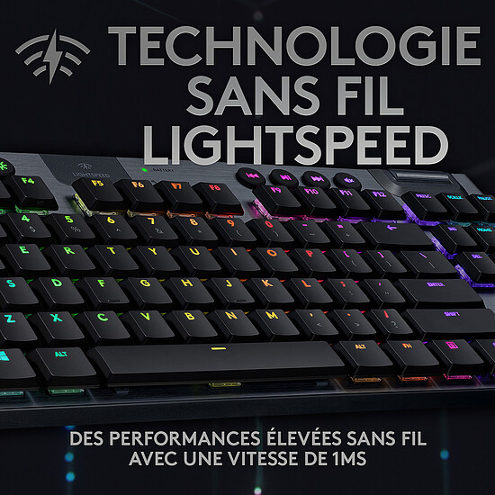Clavier PC Logitech G G915 TKL Lightspeed - GL Tactile - Carbone - Autre vue