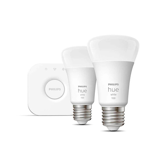 Ampoule connectée Philips Hue Kit de démarrage - White Ambiance E27 A60 x2