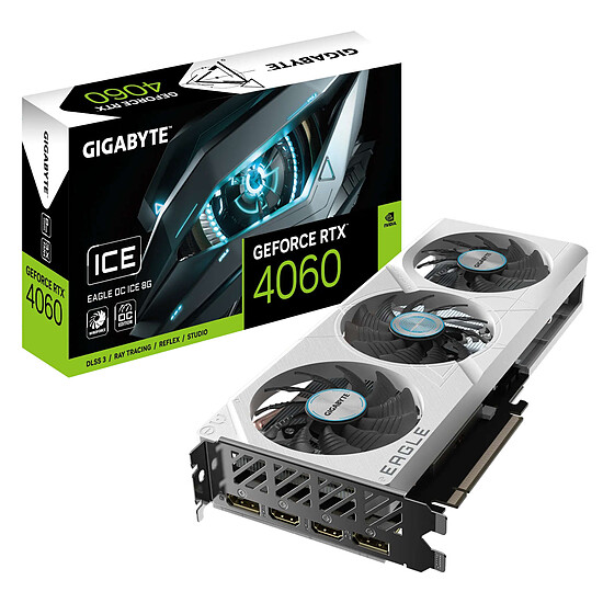 Carte graphique Gigabyte GeForce RTX 4060 EAGLE OC ICE 8G