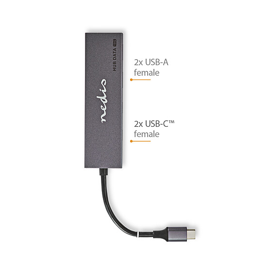 Hub USB Nedis Hub USB-C 3.1 vers 2 USB-C + 2 USB-A - Autre vue