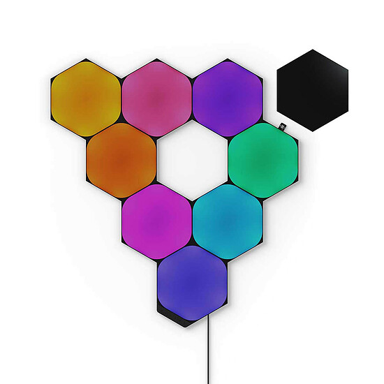 Lampe connectée Nanoleaf Shapes Ultra Black Hexagons Starter Kit x9