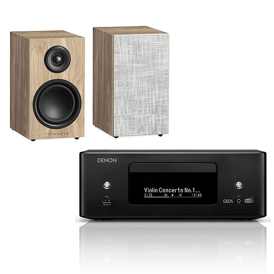 Mini-chaine Denon RCD-N12DAB Noir + Triangle Elara LN01 Chêne Clair - Autre vue