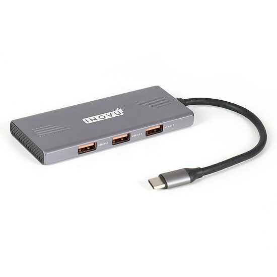 Hub USB INOVU Hub USB-C vers 3 USB-A, 3 USB-C et 1 USB-C 100W - Autre vue