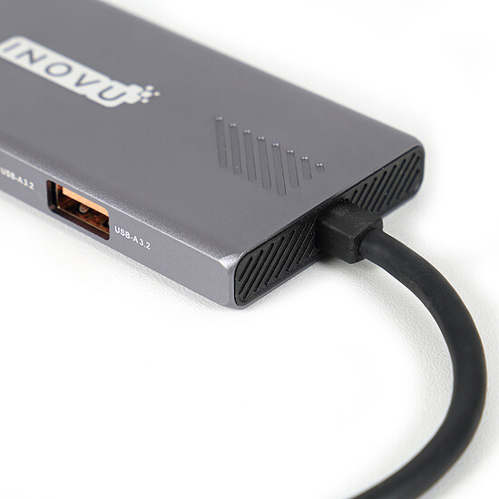 Hub USB INOVU Hub USB-C vers 3 USB-A, 3 USB-C et 1 USB-C 100W - Autre vue