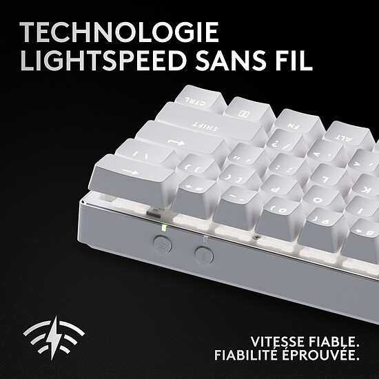 Clavier PC Logitech G Pro X 60 Lightspeed - Logitech GX Tactile - Blanc - Autre vue