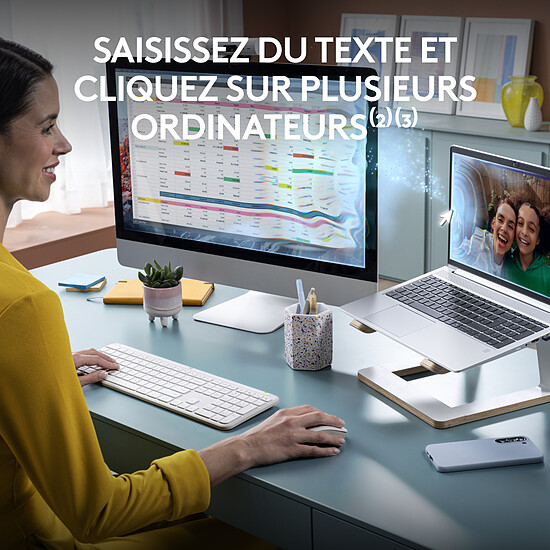 Clavier souris bureautique Logitech Signature Slim MK950 - Blanc cassé - Autre vue