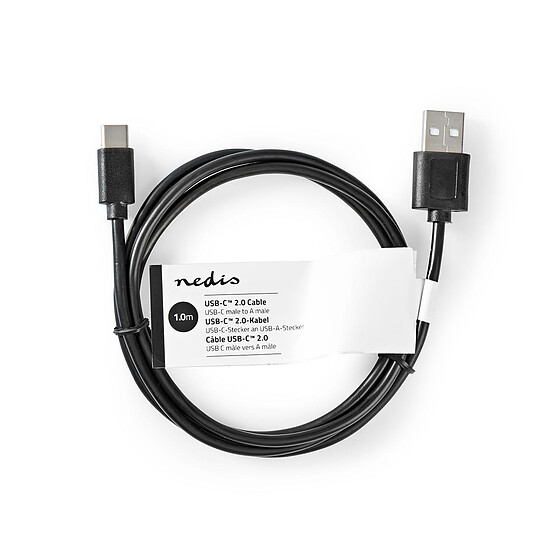 Câble USB Nedis Lot de 10 câbles USB-C / USB-A  (Noir) - 1 m - Autre vue