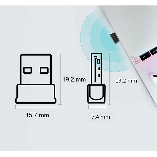 Carte réseau TP-Link Archer T2UB Nano - Clé USB Wifi 5 / Bluetooth 4.2 - Autre vue