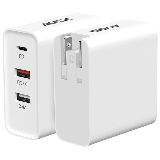 Chargeur USB Akashi Chargeur de Voyage 32W Universel 4-en-1