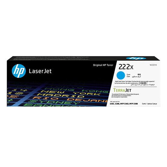 Toner HP 222X (W2221X) - Cyan