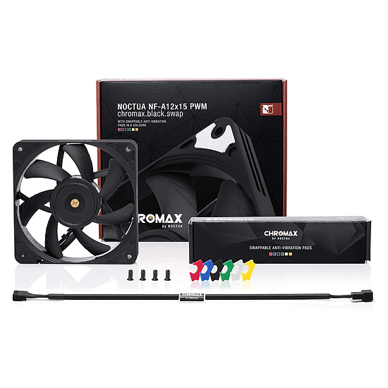 Ventilateur Boîtier Noctua NF-A12x15 PWM chromax.black.swap - Autre vue