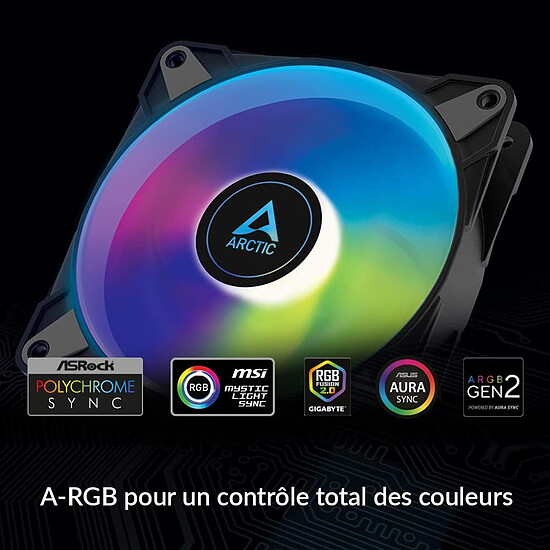 Ventilateur Boîtier Arctic P14 PWM PST ARGB - Noir - Pack de 3 - Autre vue