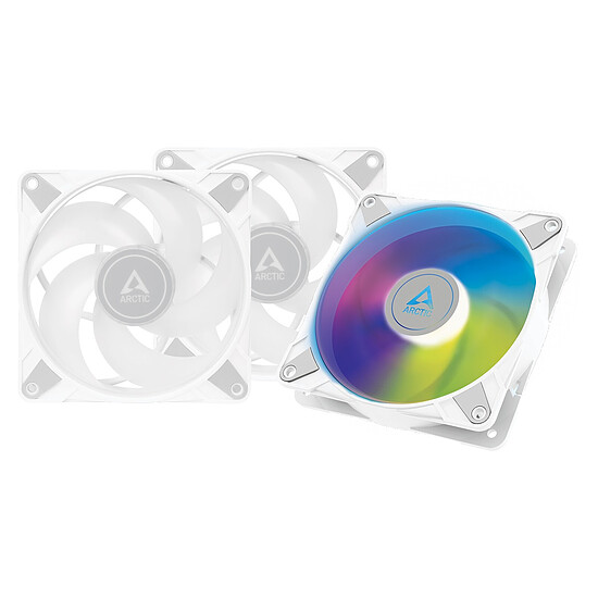 Ventilateur Boîtier Arctic P12 PWM PST ARGB - Blanc - Pack de 3 - Autre vue