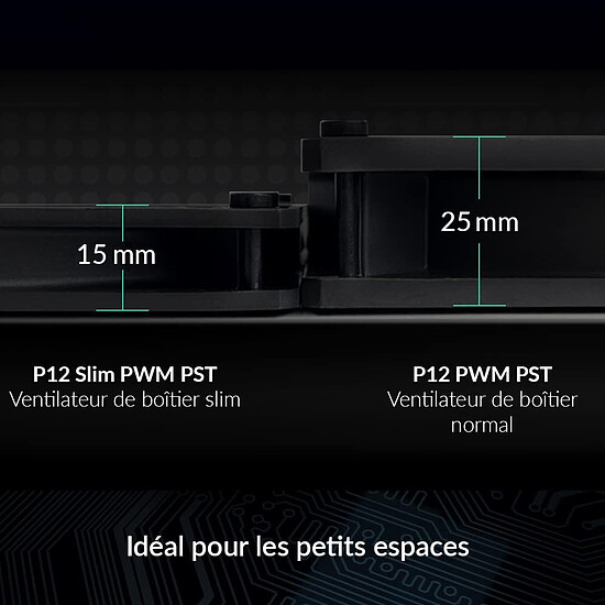Ventilateur Boîtier Arctic P12 Slim PWM PST - Noir - Autre vue