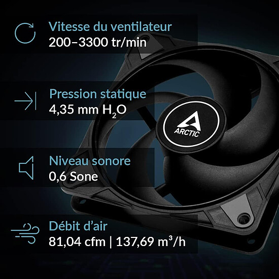 Ventilateur Boîtier Arctic P12 Max - Noir - Autre vue