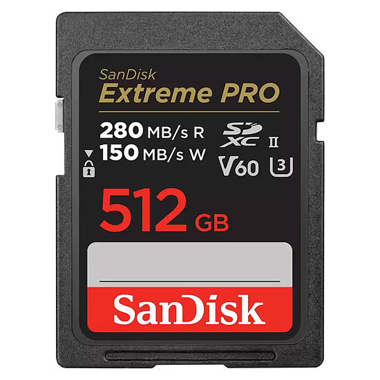 Carte SD SanDisk Extreme PRO UHS-II V60 512 Go - Autre vue