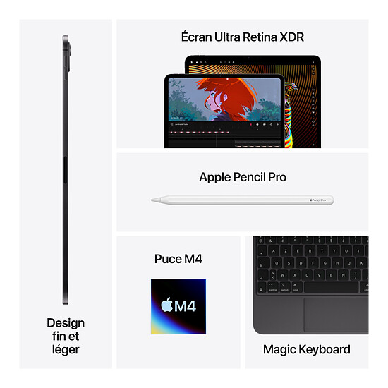Tablette reconditionnée Apple iPad Pro M4 2024 11 pouces Wi-Fi - 256 Go - Argent · Reconditionné - Autre vue