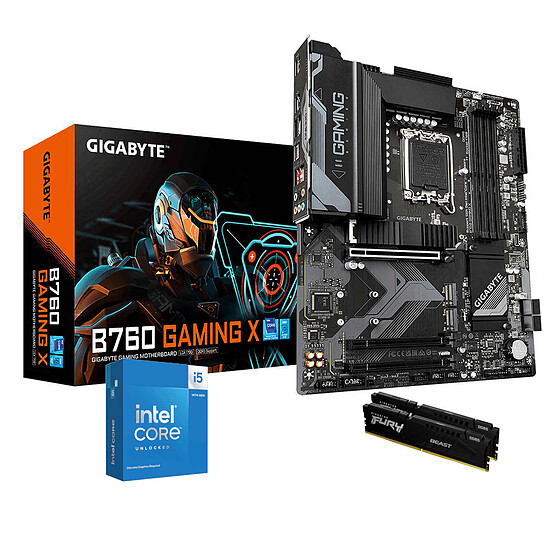 Kit upgrade PC Intel Core i5-14600KF - Gigabyte B760 - RAM 32 Go DDR5 