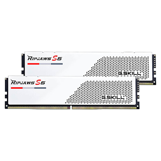 Mémoire G.Skill Ripjaws S5 White - 2 x 24 Go (48 Go) - DDR5 5200 MHz - CL40