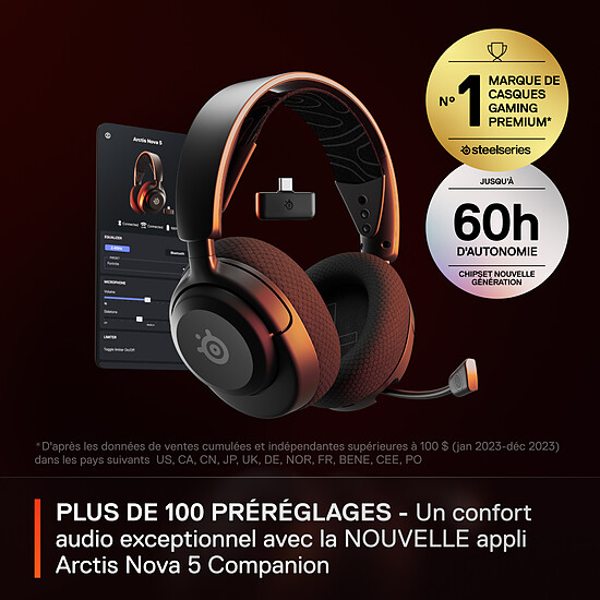 Casque micro SteelSeries Arctis Nova 5 Wireless - Noir - Autre vue