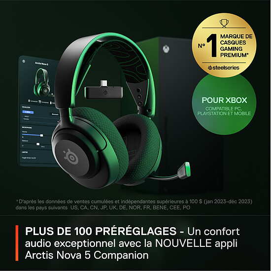 Casque micro SteelSeries Arctis Nova 5X Wireless - Noir - Autre vue