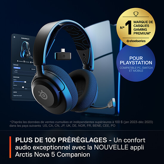 Casque micro SteelSeries Arctis Nova 5P Wireless - Noir - Autre vue