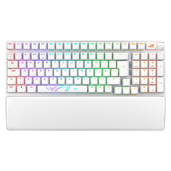 Clavier PC Asus ROG Strix Scope II 96 RX Wireless - Asus ROG RX Red - Blanc - Autre vue