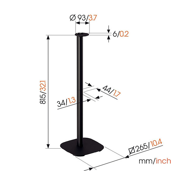 Support enceinte Vogel's SFS 4113 Noir - Autre vue