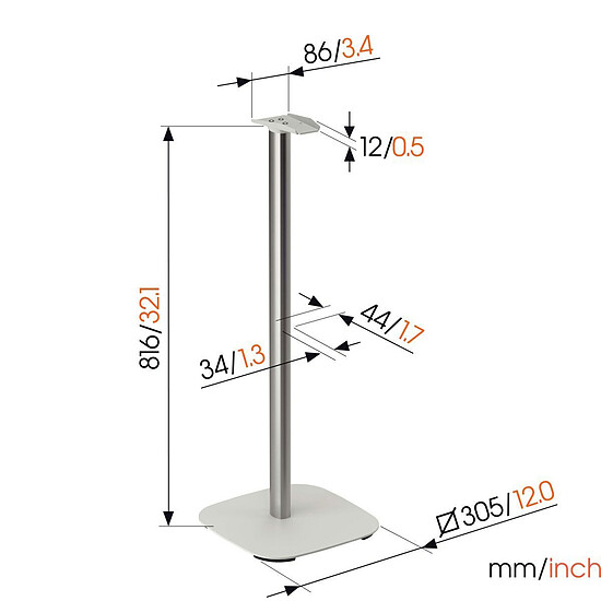 Support enceinte Vogel's SFS 4133 Blanc - Autre vue