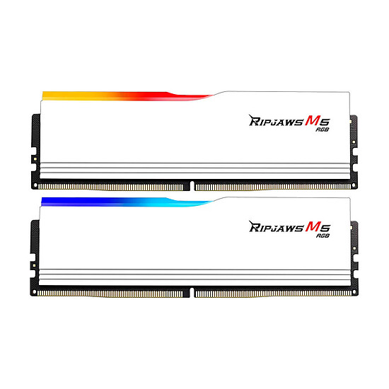 Mémoire RAM G.Skill Ripjaws M5 RGB White - 2 x 16 Go (32 Go) - DDR5 5200 MHz - CL40 - Autre vue