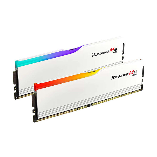 Mémoire RAM G.Skill Ripjaws M5 RGB White - 2 x 16 Go (32 Go) - DDR5 5200 MHz - CL40 - Autre vue
