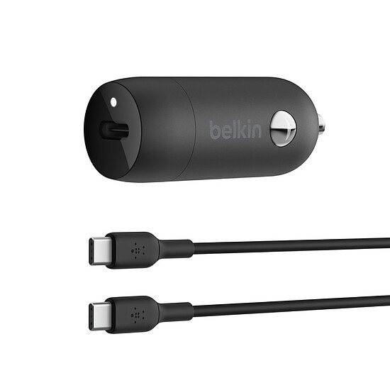 Accessoires Auto Belkin Chargeur voiture 1 port USB-C (30 W) + câble USB-C - Noir - Autre vue