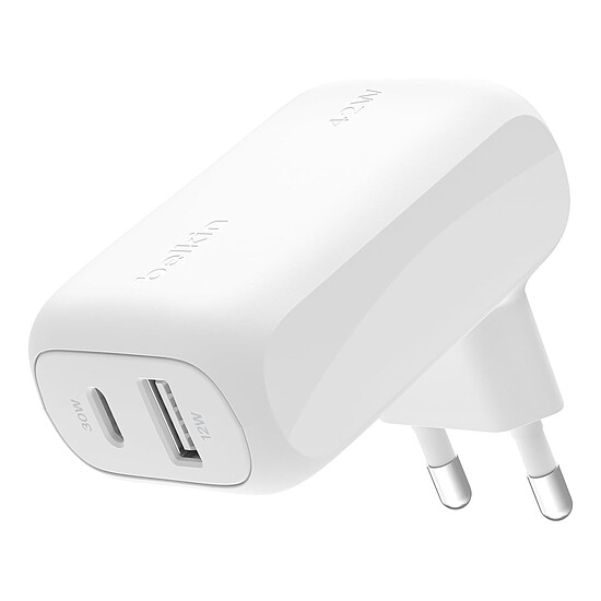 Chargeur Belkin Chargeur Secteur double 42W - USB-C + USB-A (30W + 12W) - Autre vue