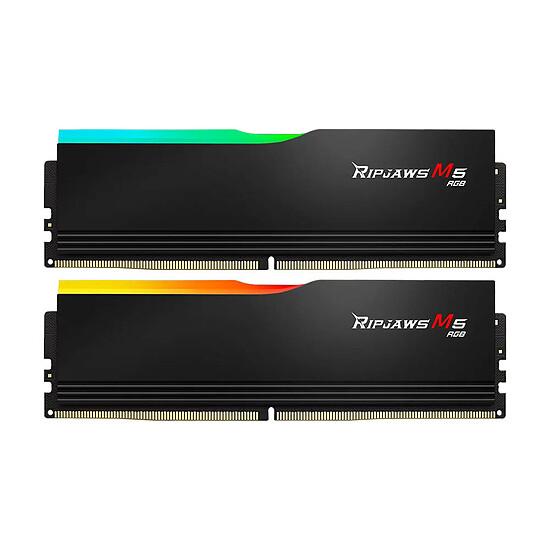Mémoire RAM G.Skill Ripjaws M5 RGB Black - 2 x 32 Go (64 Go) - DDR5 6400 MHz - CL32 - Autre vue