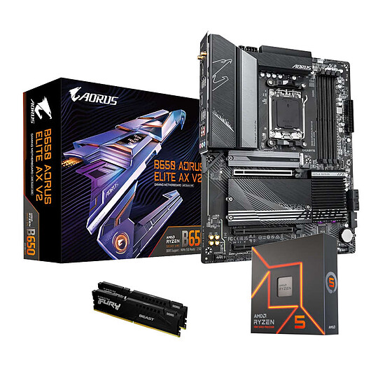 Kit upgrade PC AMD Ryzen 5 7600X - Aorus B650 - RAM 32 Go DDR5