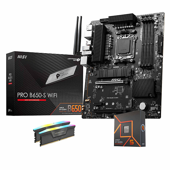 Kit upgrade PC AMD Ryzen 5 7600X + MSI B650 + RAM 32 Go DDR5