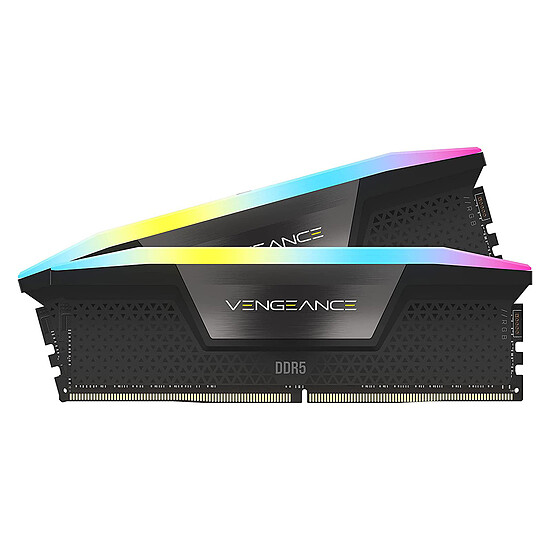 Mémoire RAM Corsair Vengeance RGB Black - 2 x 32 Go (64 Go) - DDR5 5200 MHz - CL40