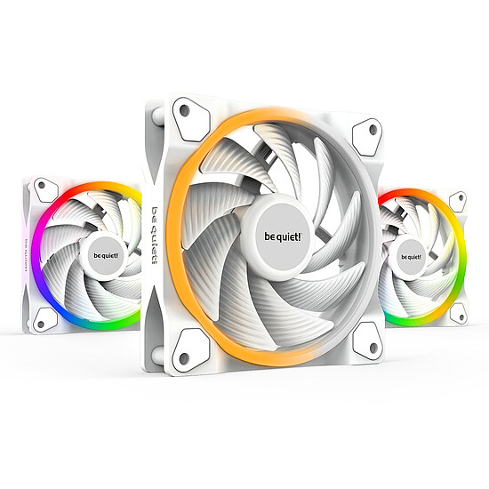 Ventilateur Boîtier be quiet! Light Wings 120 mm PWM High Speed ARGB - Pack de 3 - Blanc