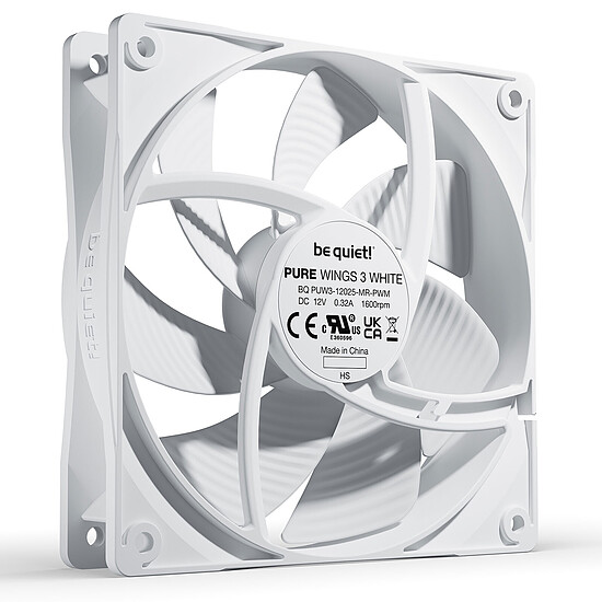 Ventilateur Boîtier be quiet! Pure Wings 3 120 mm PWM - Blanc - Autre vue