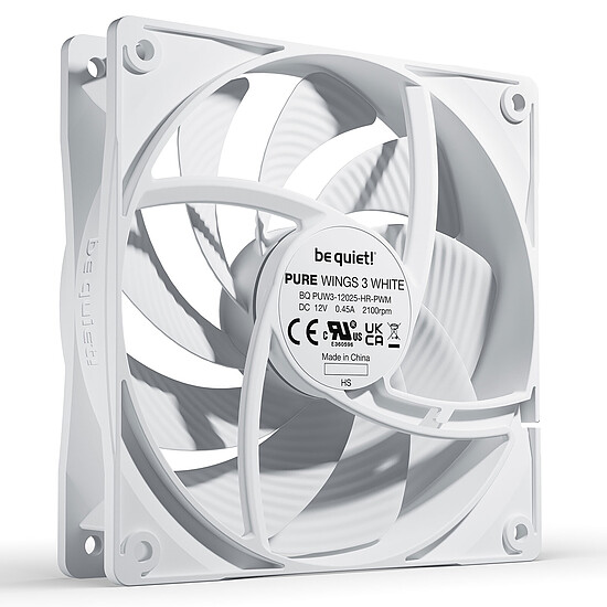 Ventilateur Boîtier be quiet! Pure Wings 3 120 mm PWM High Speed - Blanc - Autre vue