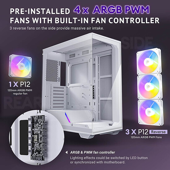 Boîtier PC Antec C3 ARGB - Blanc - Autre vue