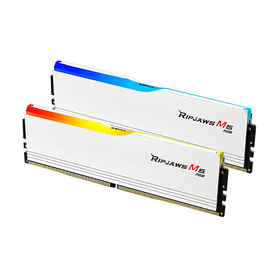 Mémoire RAM G.Skill Ripjaws M5 RGB White - 2 x 16 Go (32 Go) - DDR5 6000 MHz - CL36