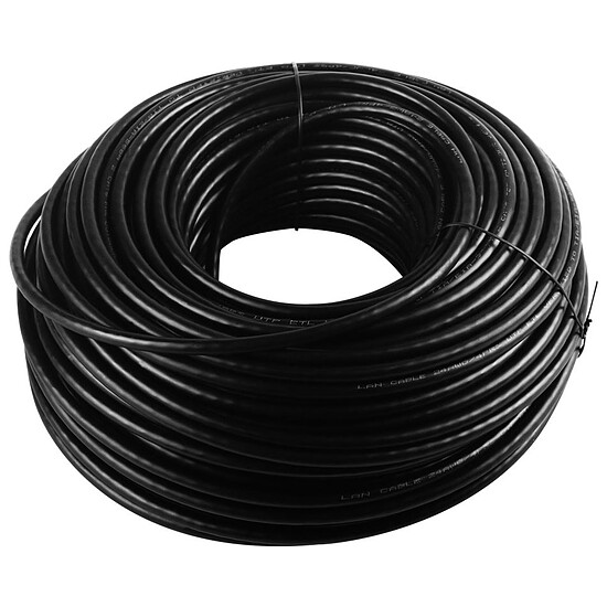 Câble RJ45 Goobay Kit de câblage RJ45 catégorie 6 U/UTP 100 m (Noir) - Autre vue