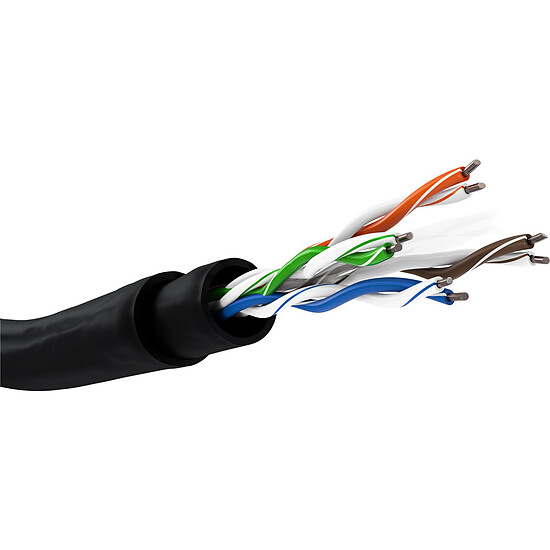 Câble RJ45 Goobay Kit de câblage RJ45 catégorie 6 U/UTP 100 m (Noir) - Autre vue